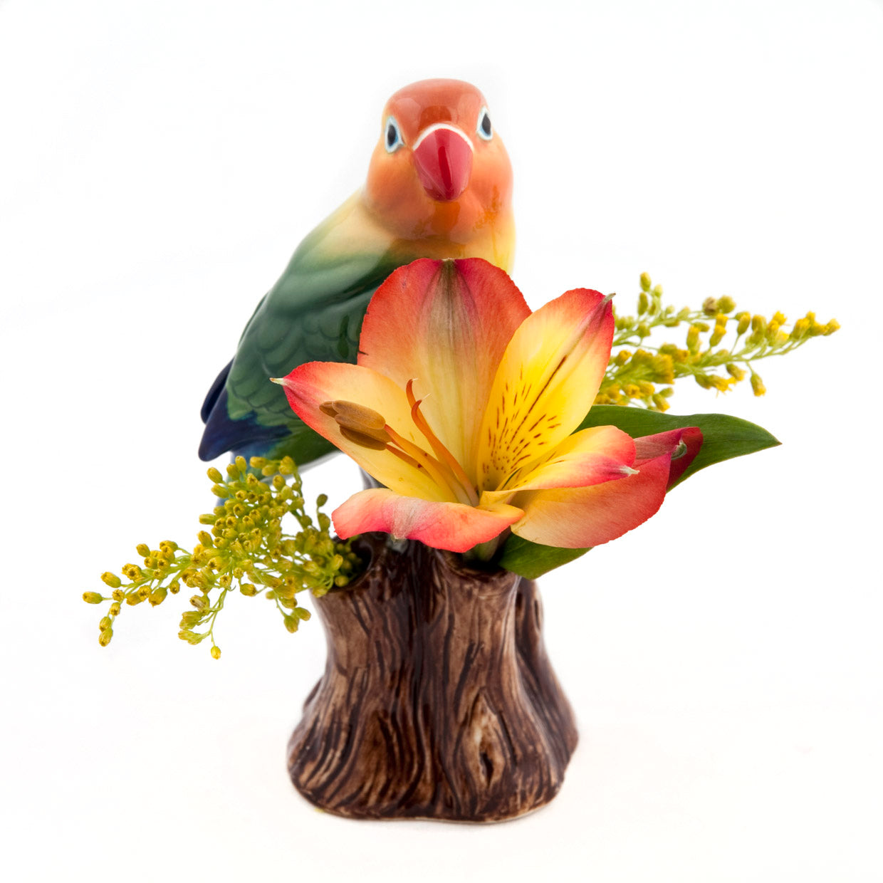 Beautiful love bird vase for a stem or 2.