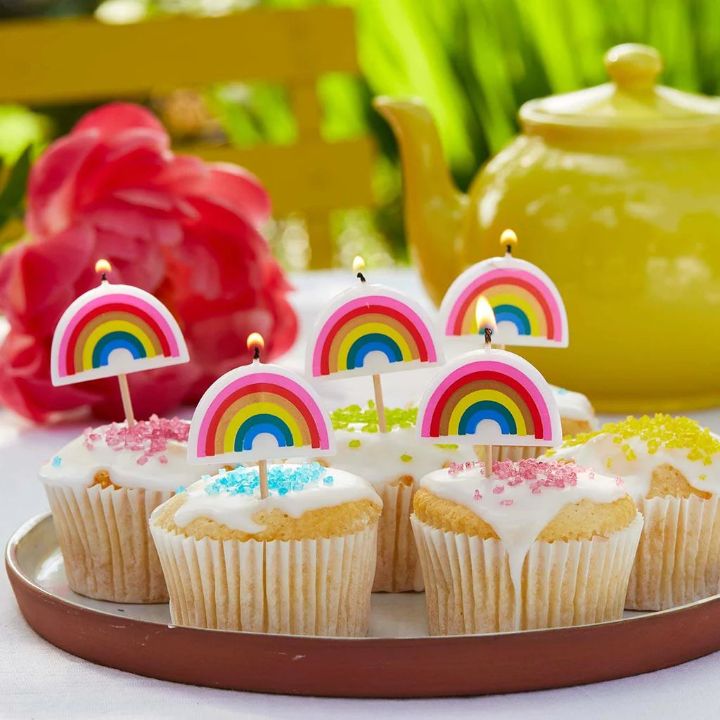 Rainbow Brights Rainbow Shaped Candles 5pk