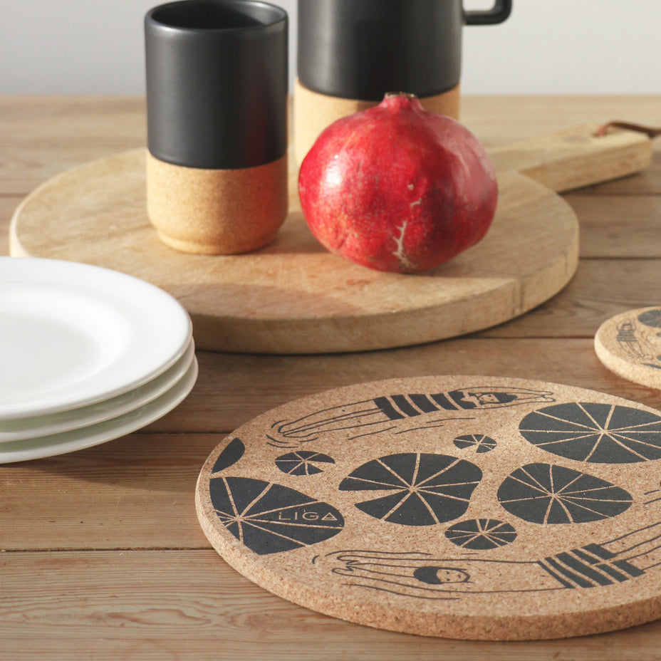 Cork Placemat Wild Swimmers Grey