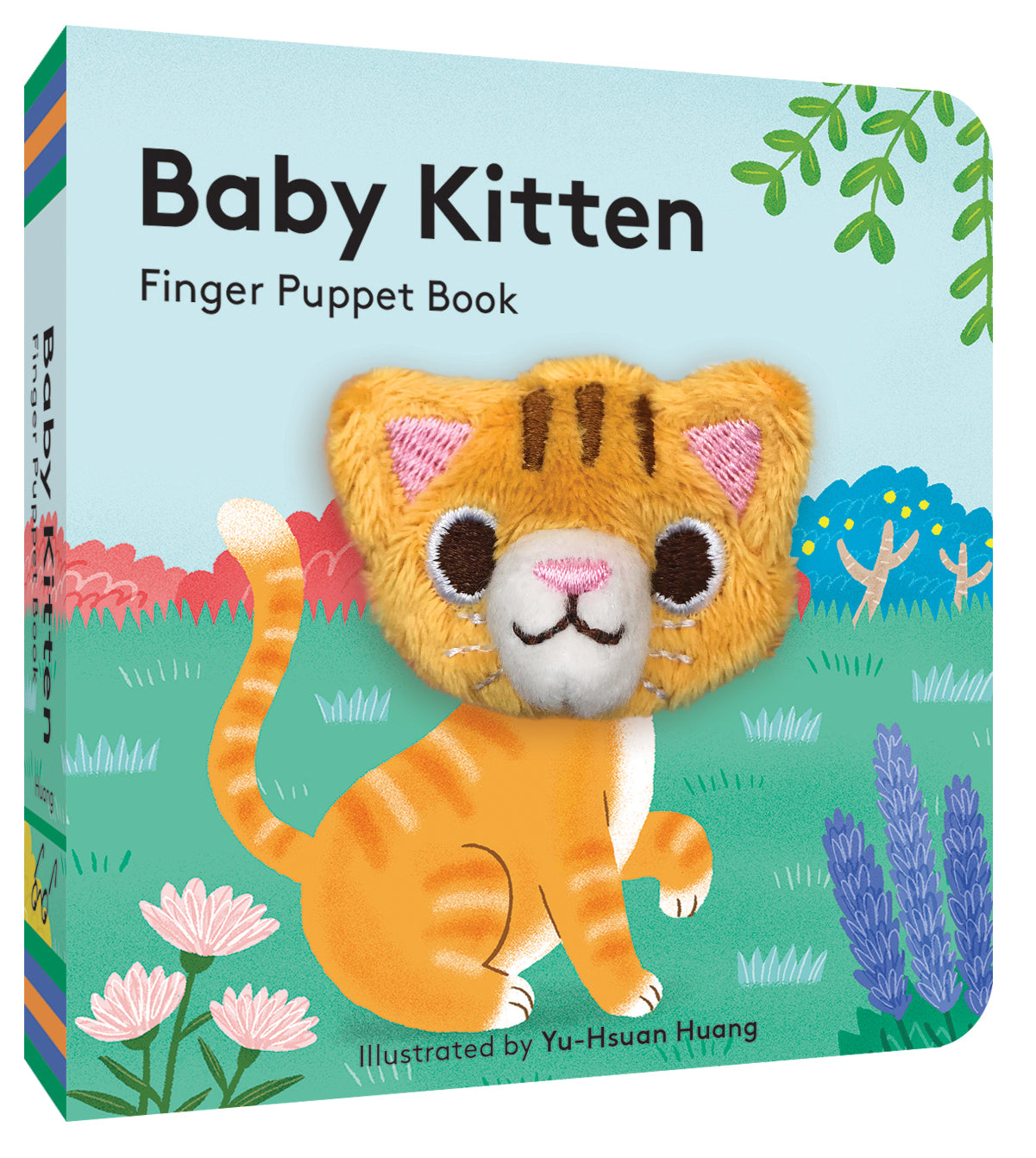 small puppet book featuring adorable baby kitten