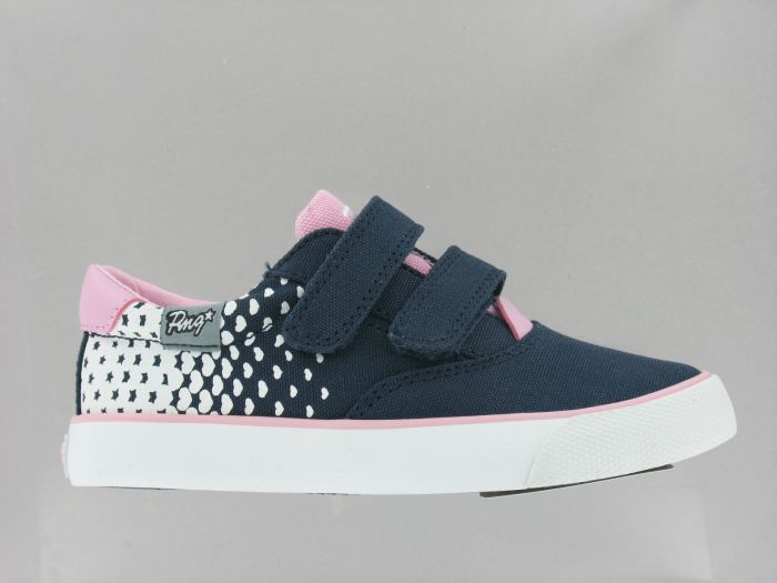 Primigi POY Canvas Velcro Trainer (Navy/Pink)