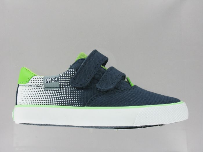 Primigi POY Canvas Velcro Trainers (Navy/ Green)
