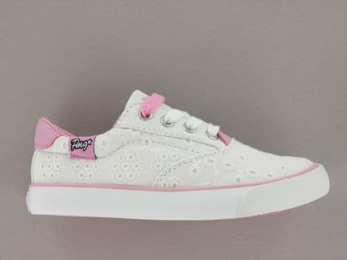 Primigi POY Canvas Trainers (Broderie White)