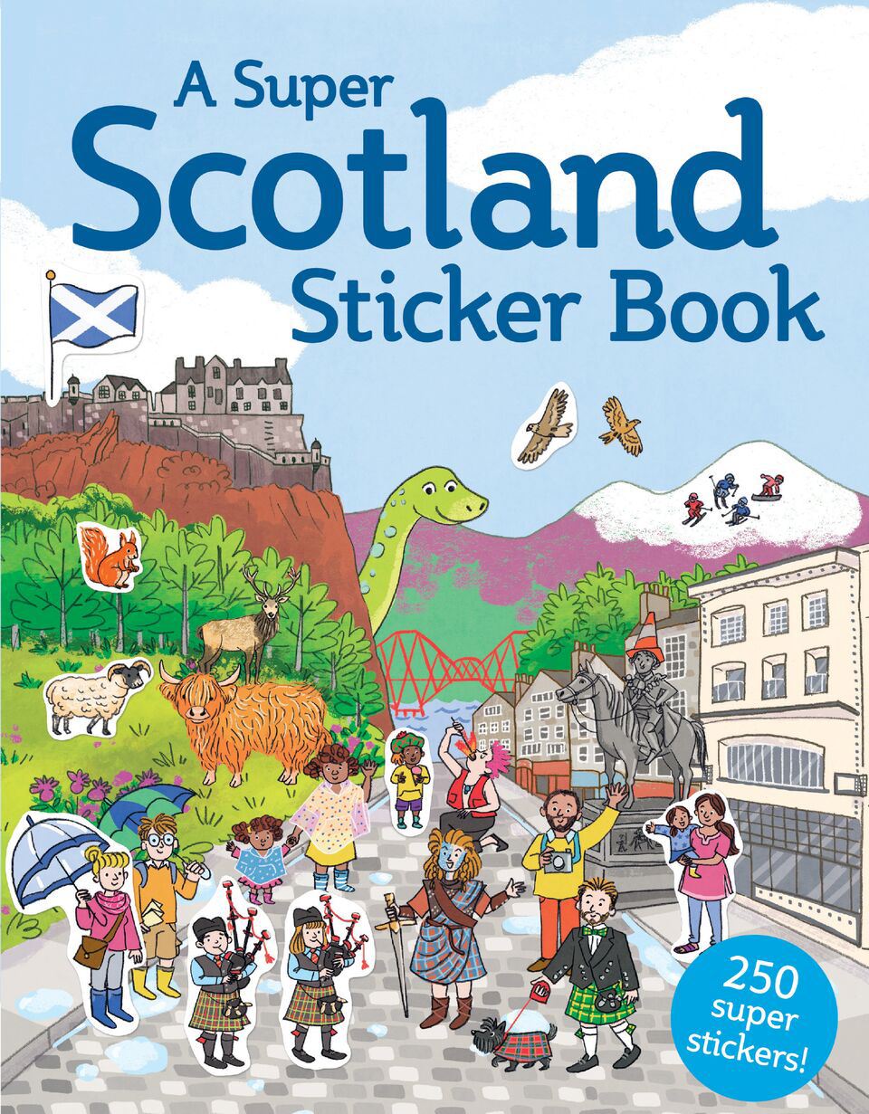 children's activity book, stickers, scotland themed