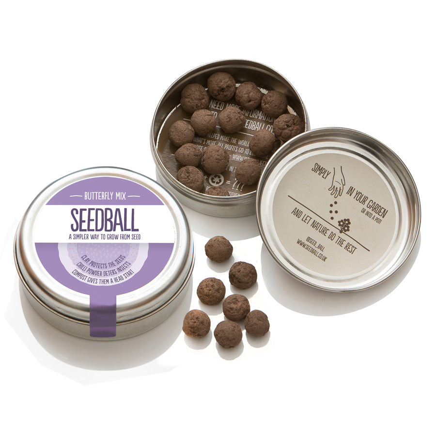 open butterfly seedball tin