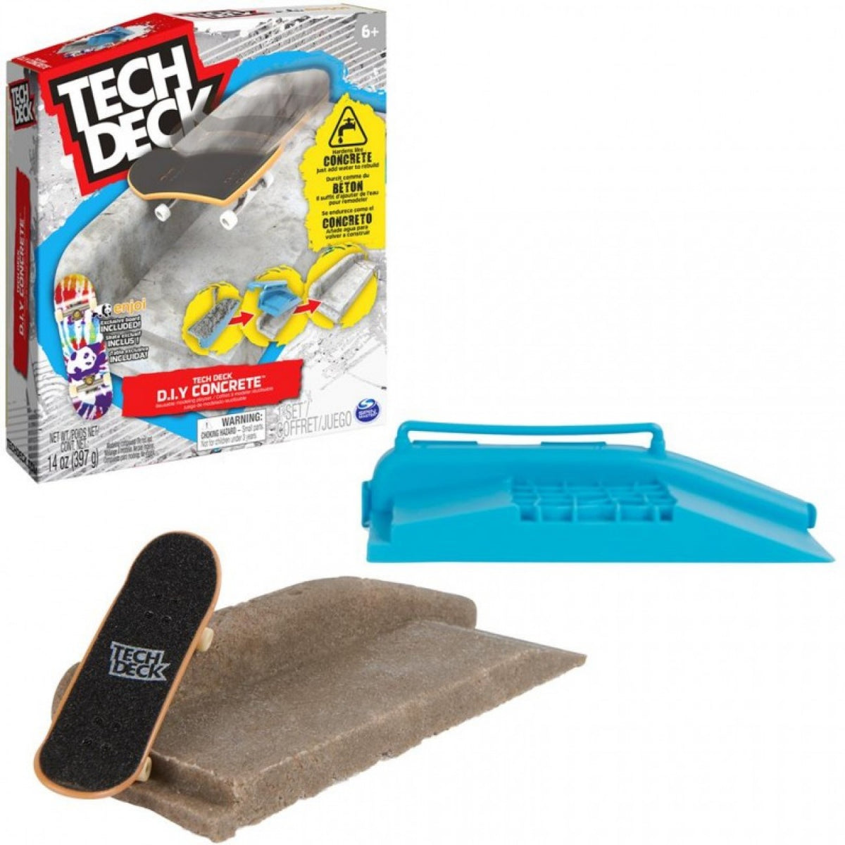 Tech Deck DIY Concrete Reusable Modeling Playset with Exclusive