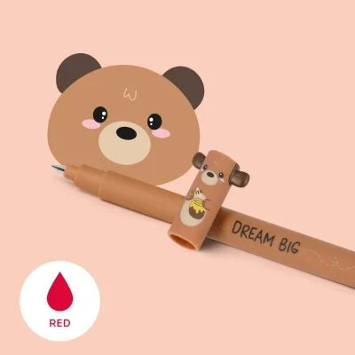 Erasable Pen Teddy Bear Red