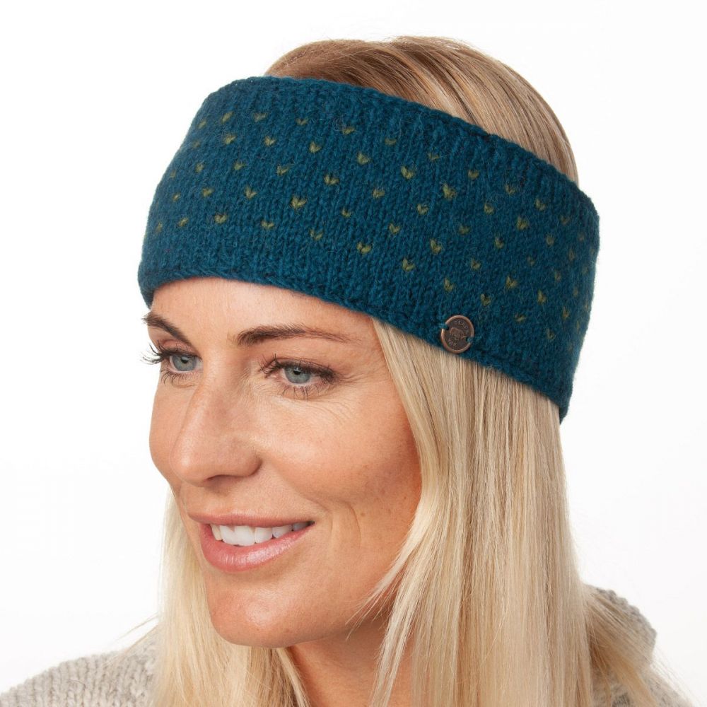 Naya Wool Headband Tick Petrol