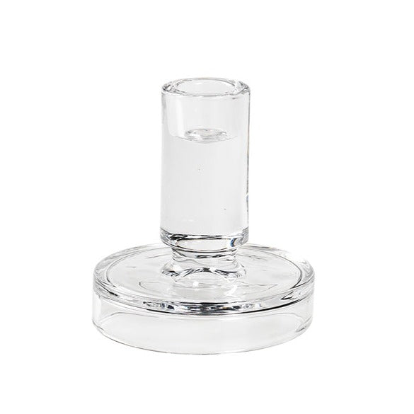 MED CANDLE HOLDER PETRA GLASS CLEAR