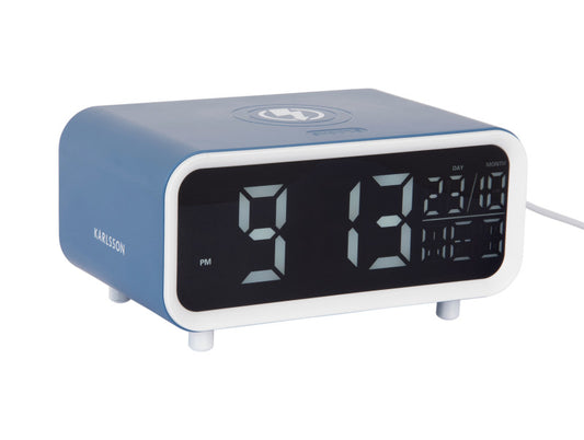 Alarm Clock Chunky LED with Phone Charger (Blue)