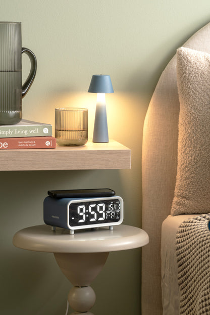 Alarm Clock Chunky LED with Phone Charger (Blue)