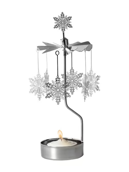 Tealight Angel Chime Snow Star (Silver)