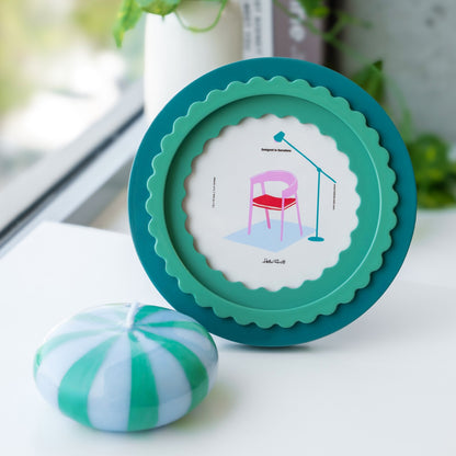 Helio Ferretti Green Frilled Photo Frame