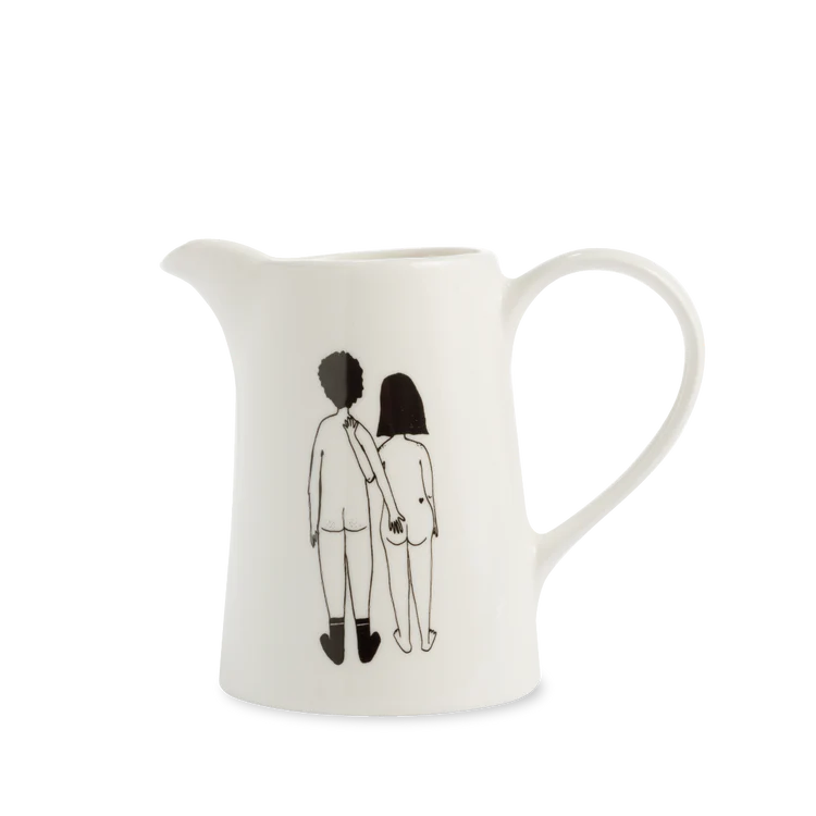Small Porcelain Jug - Naked Couple Back