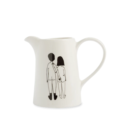 Small Porcelain Jug - Naked Couple Back