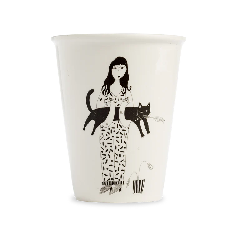 Porcelain Cup Black Cat