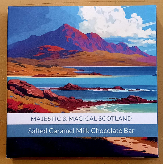 Coco Pzazz Salted Caramel Milk Chocolate Bar - Majestic & Magical Scotland
