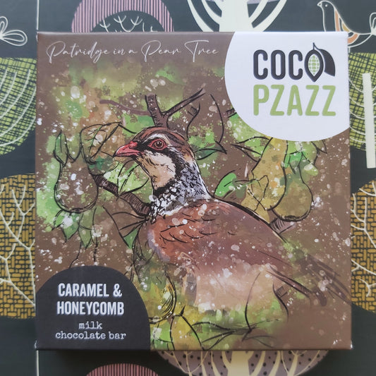 Coco Pzazz Christmas Caramel & Honeycomb Milk Chocolate Bar