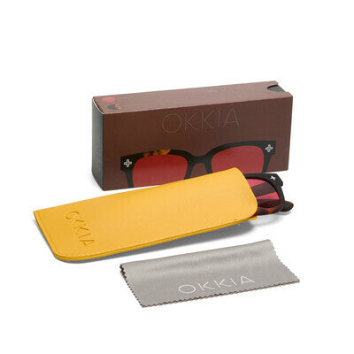 Giovanni Sunglasses (Havana Black/Red Lenses)