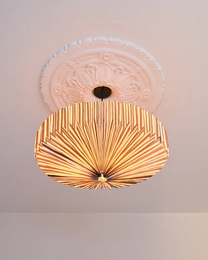 Origami Lampshade Saucer Black Hand Drawn Stripes