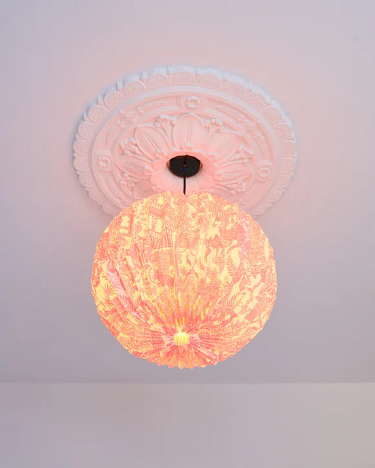 Origami Lampshade Globe Indian Toile