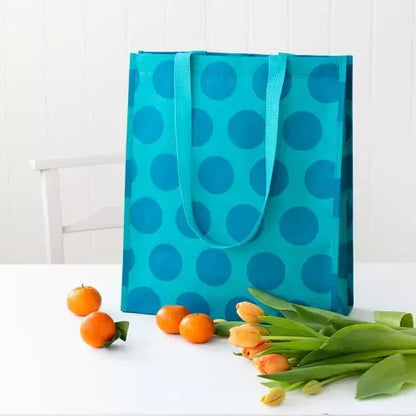 Shopping Bag Blue on Turquoise
