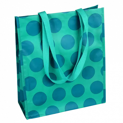 Shopping Bag Blue on Turquoise