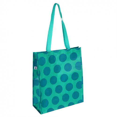 Shopping Bag Blue on Turquoise