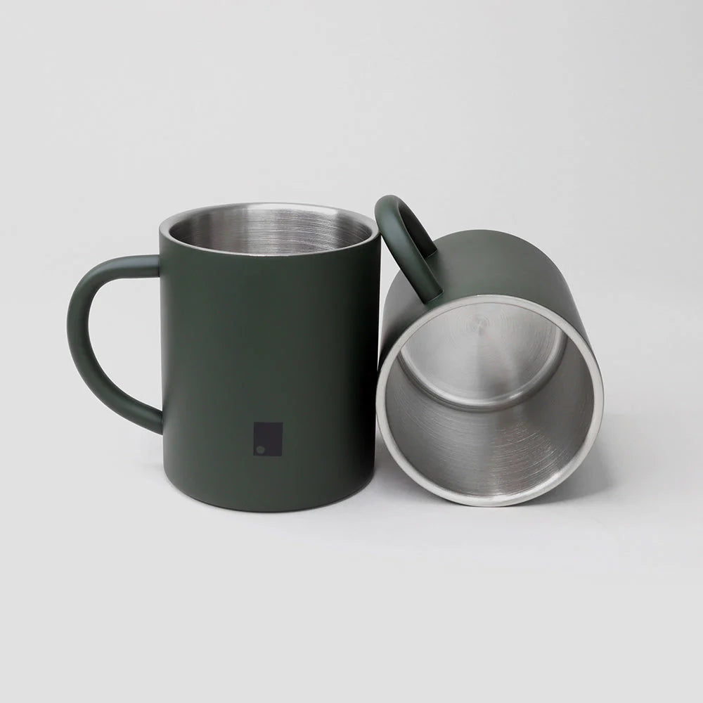 250ml Matte Green Stainless Steel Insulated Mug Set