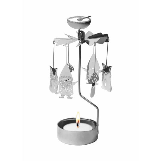 Tealight Angel Chime Fox & Santa (Silver)
