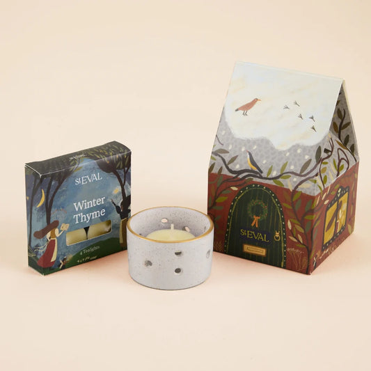 St Eval Christmas Cottage Winter Thyme Tealight & Holder