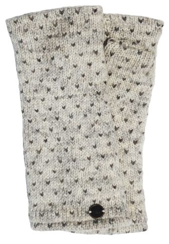 Wool Wristwarmers Rainbow Tick Pale Grey