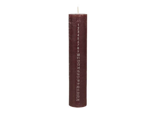 Rustic Advent Candle Madder Brown