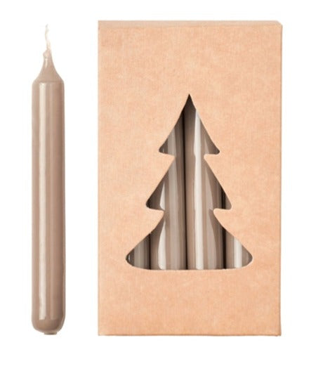 Broste Copenhagen Glossy Xmas Tree Candles 20pk - Linen