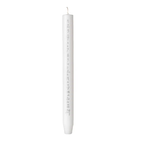 Handwritten Advent Calendar Candle - White