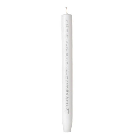 Handwritten Advent Calendar Candle - White