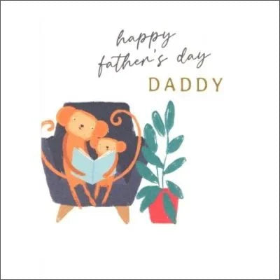 Fathers Day Card Daddy Monkeys