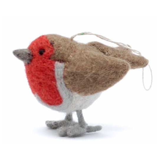 Felt Hanging Decoration - Mini Natural Robin