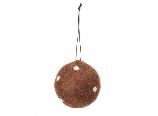 Wollie Wool Deco Ball Indian Tan Hanging Tree Decoration