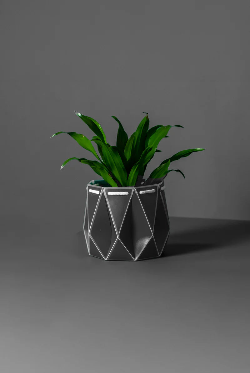 Potr Pot 15cm Slate Grey (Self-Watering & Flat Packed)