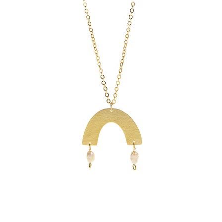 Pearl Mini Arch Pendant Necklace