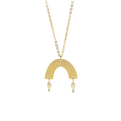 Pearl Mini Arch Pendant Necklace