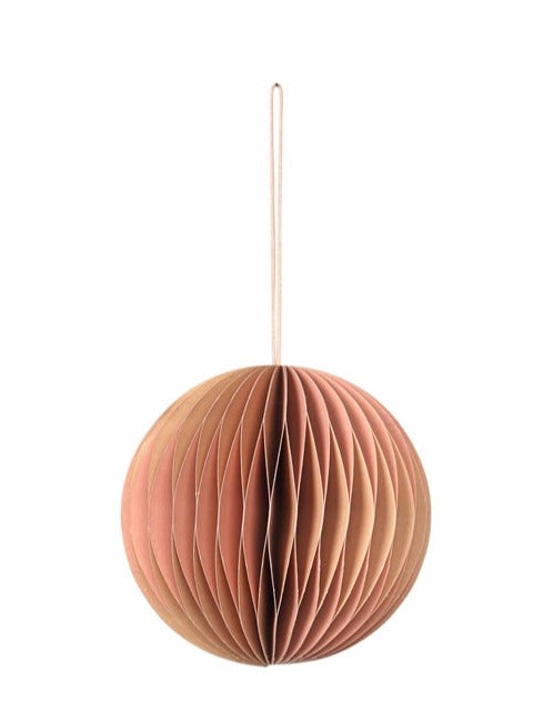 Broste Copenhagen Deko Paper Ball 9cm Tan/Pink Tree Decoration