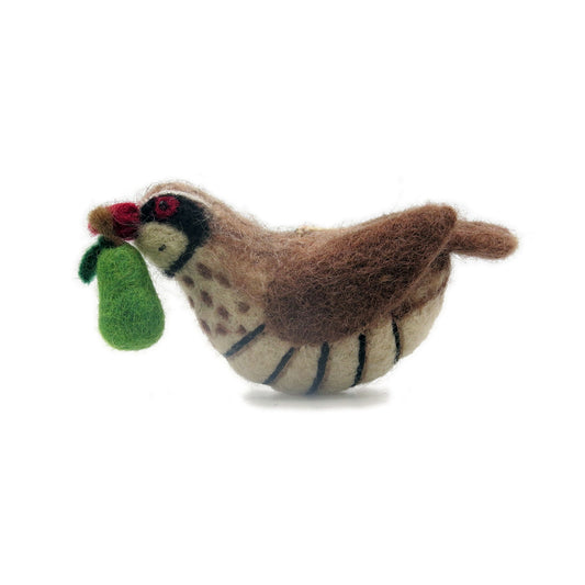 Felt Hanging Decoration - Partridge with Pear