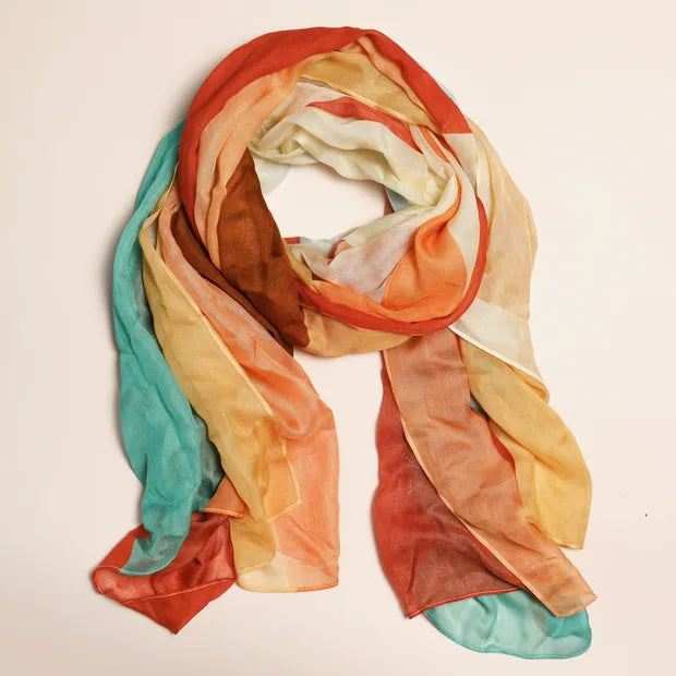 Lisa Angel Abstract Colour Block Lightweight Scarf | Women's Scarf