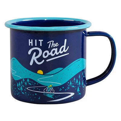 Enamel Mug Hit The Road (Blue)