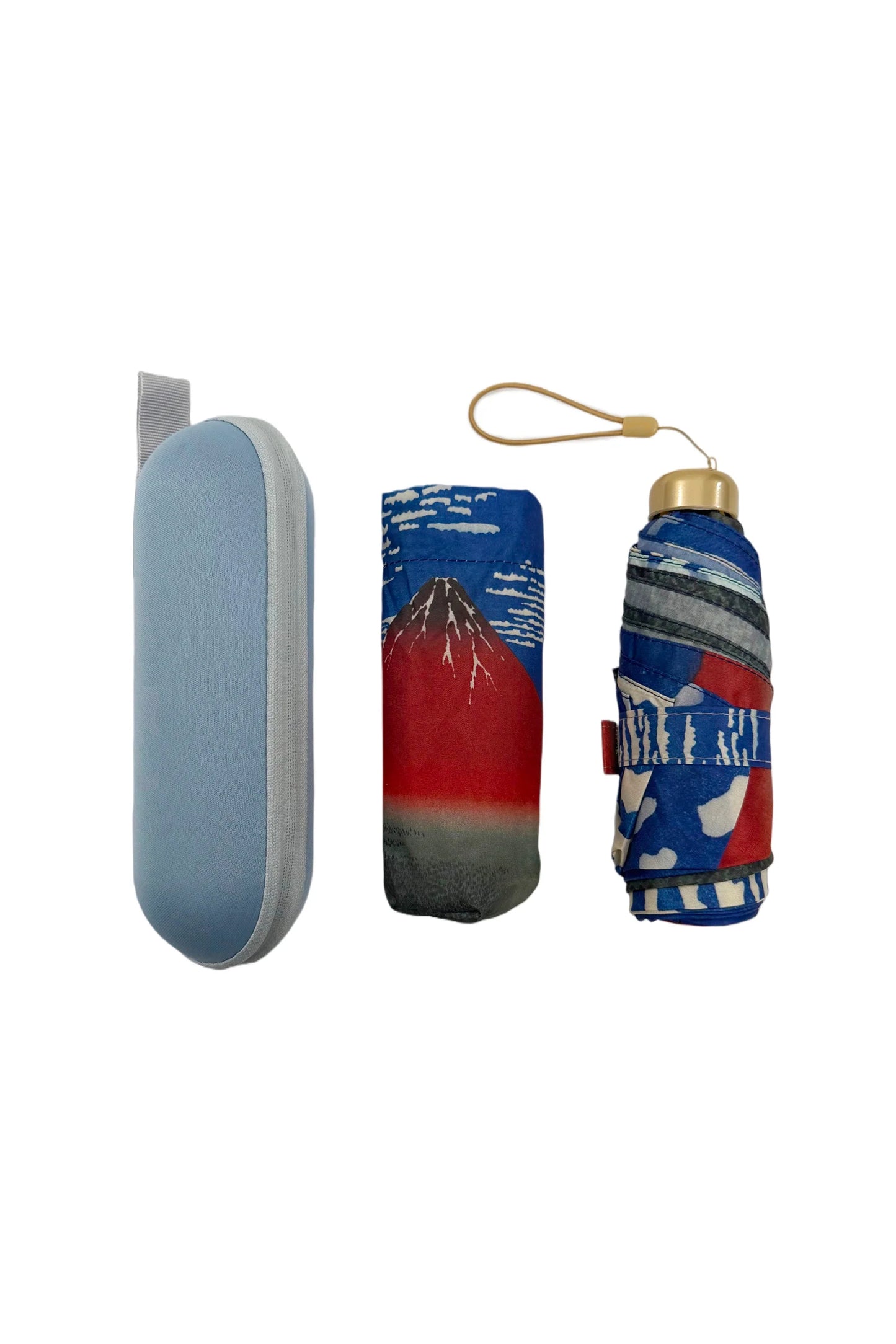 Mini Umbrella Hokusai Red Mount Fuji