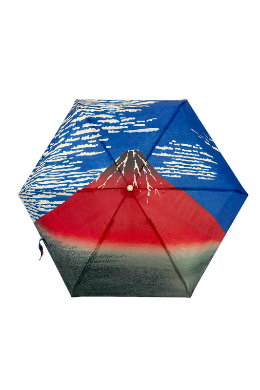 Mini Umbrella Hokusai Red Mount Fuji