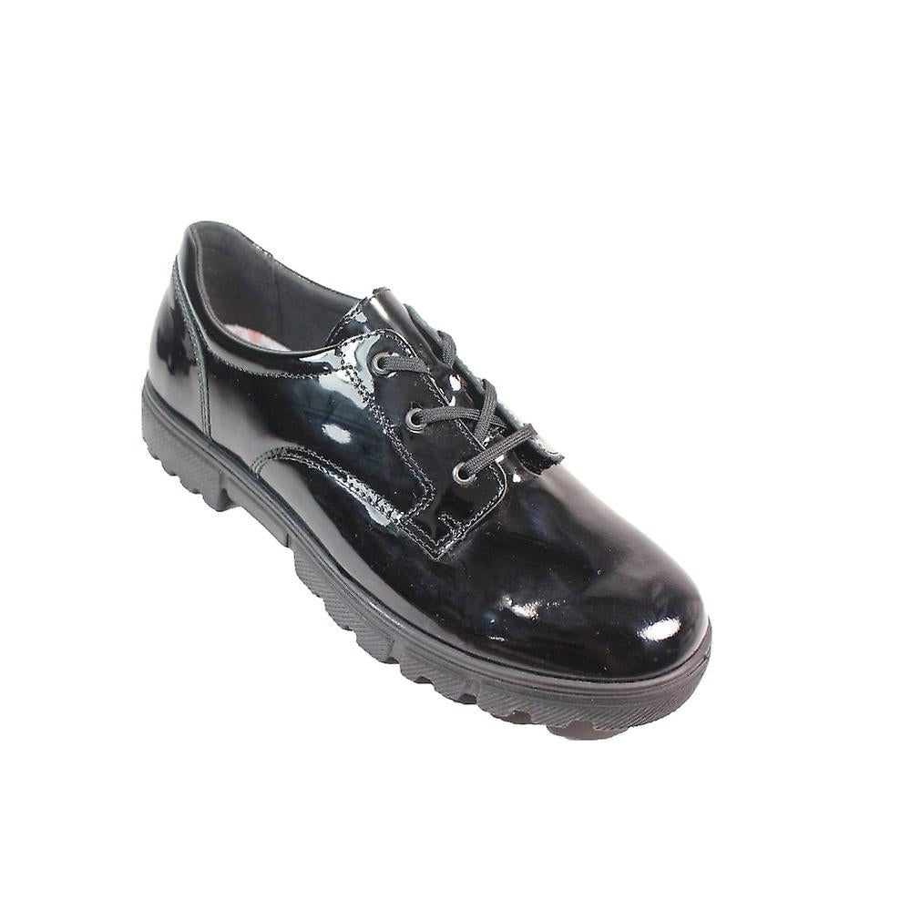 Ricosta STACY Leather Patent School Shoes (Black) 33-39