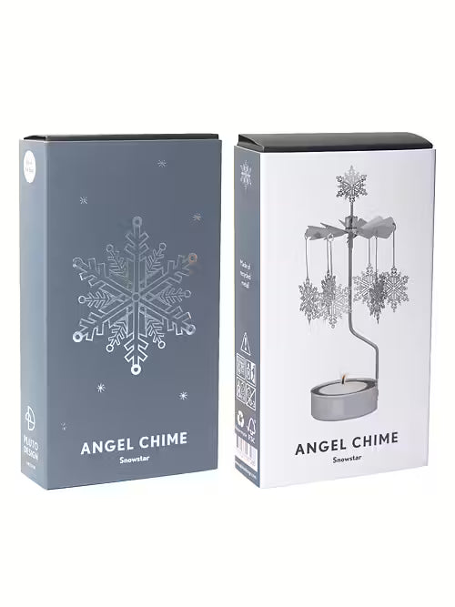 Tealight Angel Chime Snow Star (Silver)